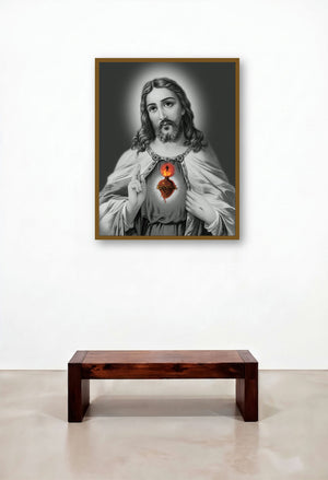 Sacred Heart 21 by artist Ns Art displayed in a Coastal Dining Room