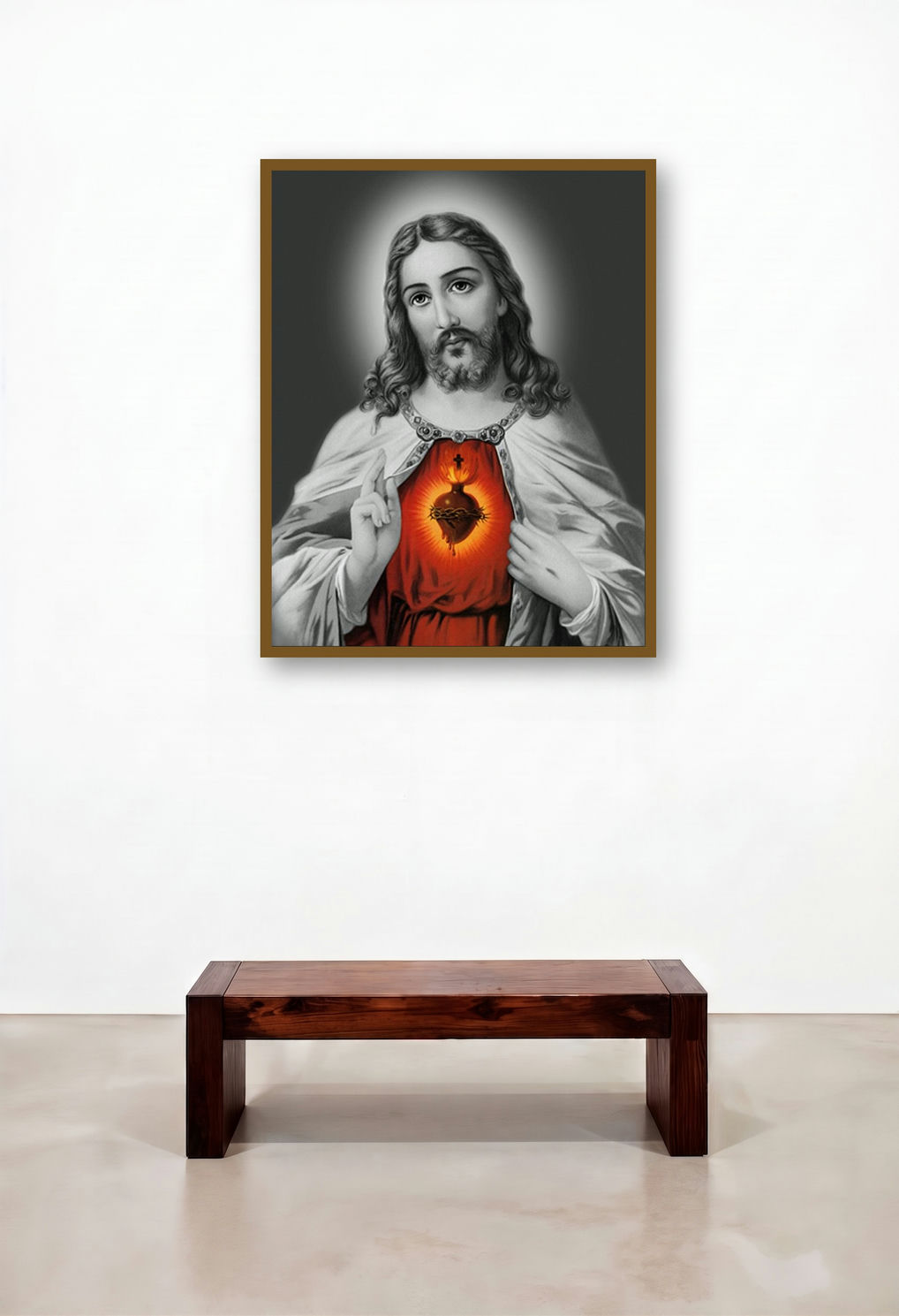 Sacred Heart 22 by artist Ns Art displayed in a Japandi Penthouse