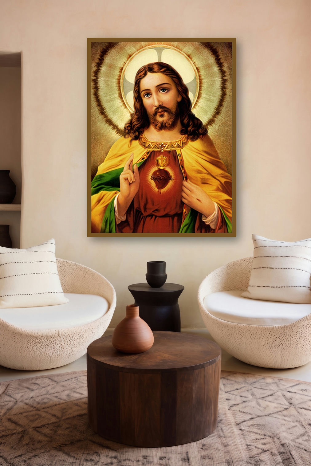 Sacred Heart Jesus Christ 1 by artist Ns Art displayed in a Designer gallery