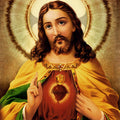 Religious acrylic painting titled 'Sacred Heart Jesus Christ 1', 36x24 inches, by artist Ns Art on Canvas