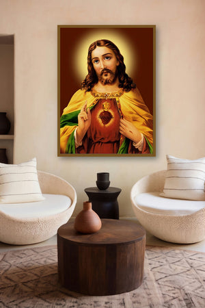 Sacred Heart Jesus Christ 11 by artist Ns Art displayed in a Indian Art gallery