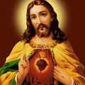 Religious acrylic painting titled 'Sacred Heart Jesus Christ 11', 48x36 inches, by artist Ns Art on Canvas