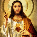 Religious acrylic painting titled 'Sacred Heart Jesus Christ 2', 36x24 inches, by artist Ns Art on Canvas