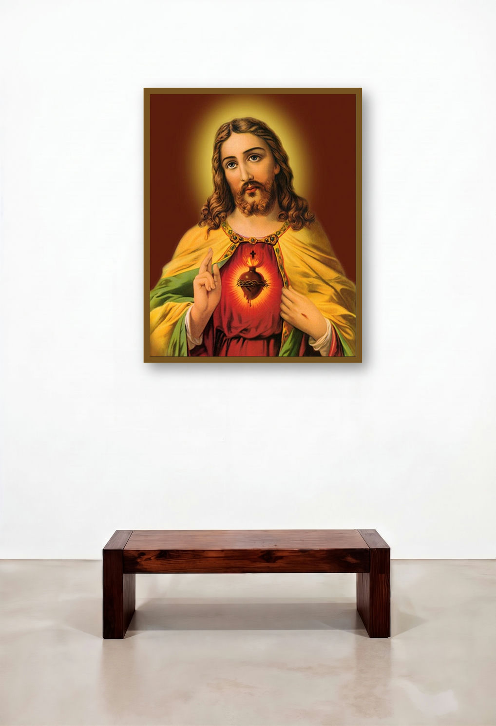 Sacred Heart Jesus Christ 3 by artist Ns Art displayed in a Art Deco Home Office