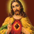 Religious acrylic painting titled 'Sacred Heart Jesus Christ 3', 36x24 inches, by artist Ns Art on Canvas