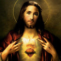 Religious acrylic painting titled 'Sacred Heart Jesus Christ 4', 36x24 inches, by artist Ns Art on Canvas