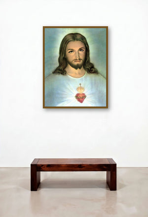 Sacred Heart Jesus Christ 7 by artist Ns Art displayed in a Traditional Hallway