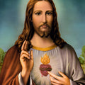 Religious acrylic painting titled 'Sacred Heart Jesus Christ 8', 36x24 inches, by artist Ns Art on Canvas