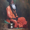 Sadhu 1' religious oil painting by artist Prasad Thite, 24x18 inch, on canvas