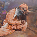 Sadhu' religious acrylic painting by artist Satyabrata Karmakar, 30x36 inch, on canvas