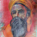 Religious soft-pastel drawing titled 'Sadhu Parboni', 17x12 inch, by artist Parboni Roy Ghosh on Pastel Paper