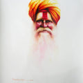 Portrait watercolor painting titled 'Sadhu Series 6', 27x22 inches, by artist Sudipta Karmakar on Paper