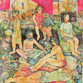 Religious serigraphs painting titled 'Sadhu Singing', 30x22 inch, by artist Sakti Burman on Paper