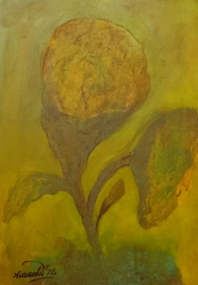 Sag Of Nature 12' nature mixed-media painting by artist Susanta Das, 16x12 inch, on paper