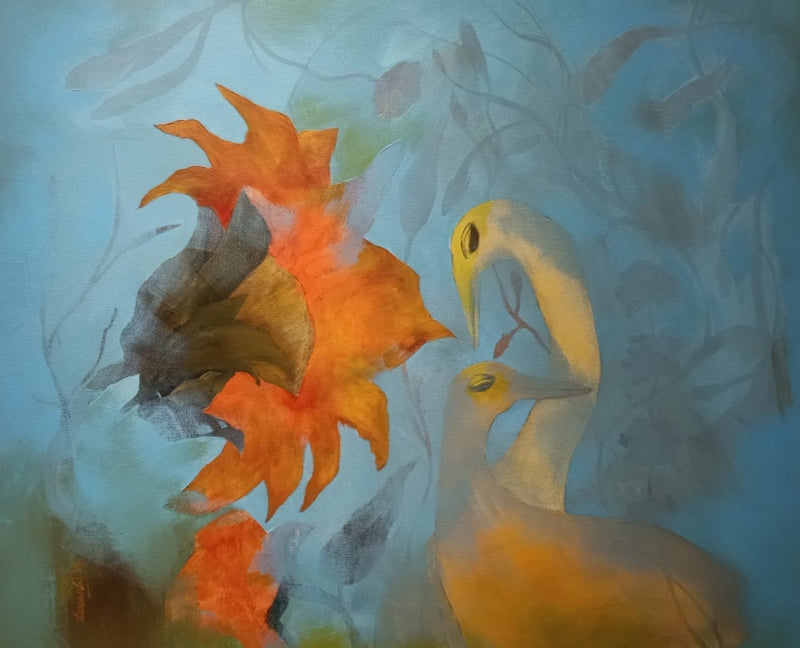 Saga Of Nature 22' nature acrylic painting by artist Susanta Das, 30x36 inch, on canvas
