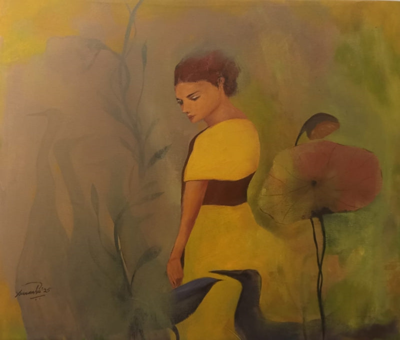 Saga Of Nature 23' figurative acrylic painting by artist Susanta Das, 30x36 inch, on canvas