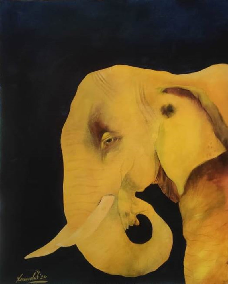 Saga Of Nature 5' animals acrylic painting by artist Susanta Das, 30x24 inch, on canvas