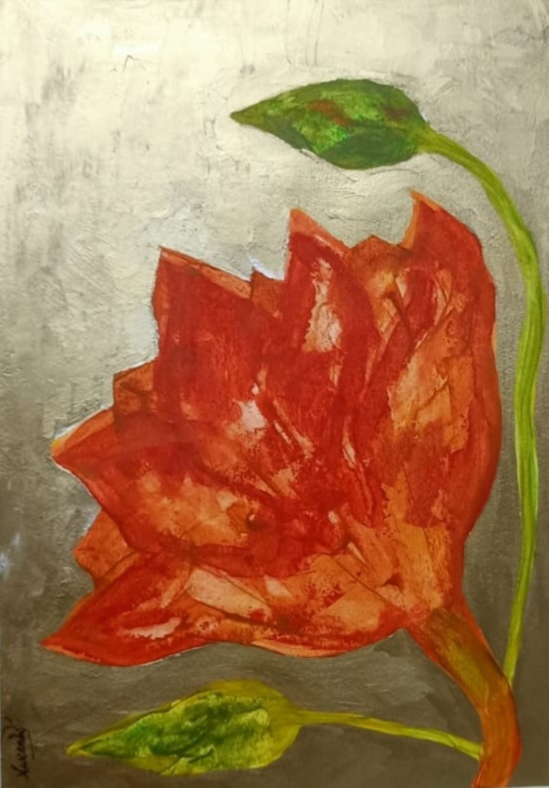 Saga Of Nature 5' nature mixed-media painting by artist Susanta Das, 16x12 inch, on paper