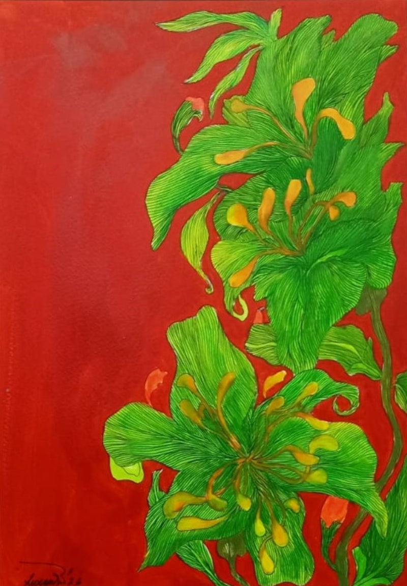 Saga Of Nature 8' nature mixed-media painting by artist Susanta Das, 16x12 inch, on paper