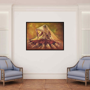 In-situ view of Kamal Rao's 'Sajawat (A Glimpse of Radiance)' painting in a room