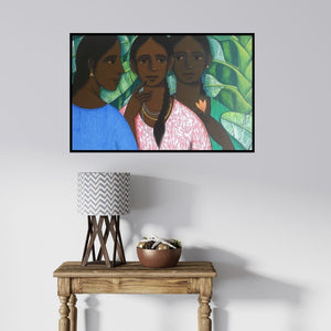 In-situ view of Nagesh Ghodke's 'Sakhi 2' painting in a room