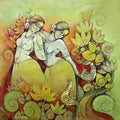 Sakhi 3' figurative acrylic painting by artist Suman Dongre, 36x36 inch, on canvas