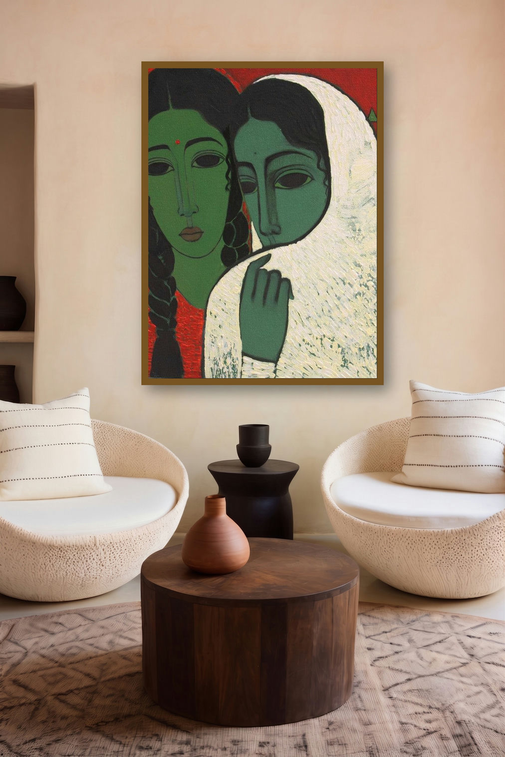 Sakhi by artist Mamta Mondkar displayed in a Museum Style gallery