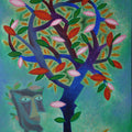 Sakshi Drishta' contemporary acrylic painting by artist Vandana Rakesh, 32x26 inch, on canvas