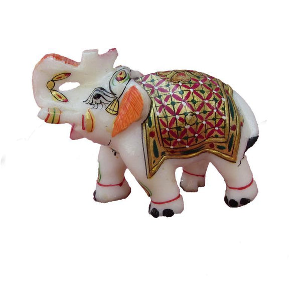 Saluting Painted Elephant Handicraft By Ecraft India