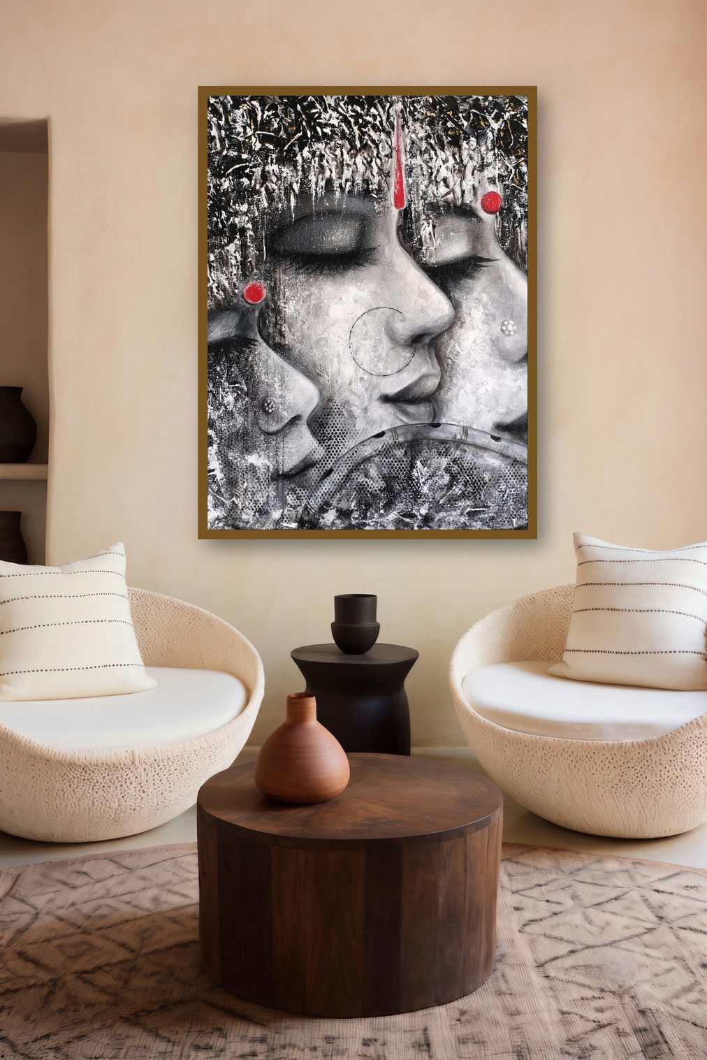 Samarpan (Eternal Embrace) by artist Rakhi Baid displayed in a Contemporary Exhibition gallery