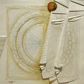 Sampoorn 2' figurative mixed-media painting by artist Kanchan Mahante, 36x36 inch, on canvas