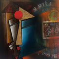 Figurative acrylic painting titled 'Sampoorna 5', 36x36 inch, by artist Kanchan Mahante on Canvas