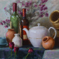 Samsar' still-life oil painting by artist Rohan Daithankar, 14x20 inch, on linen
