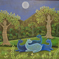 'Samvad' animals acrylic painting by artist Rashmi Shivhare, 18x24 inch, on canvas