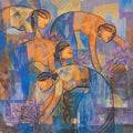 Sannidya 2' figurative acrylic painting by artist Rajendra Dixit, 42x42 inch, on canvas