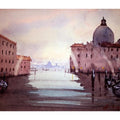Cityscape watercolor painting titled 'Santa Maria Venice', 7x11 inches, by artist Arunava Ray on Paper