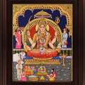 Religious tanjore traditional art titled 'Santhoshi Maata Tanjore Painting', 24x18 inches, by artist Myangadi Tanjore on Plywood
