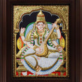 Religious tanjore traditional art titled 'Saraswathi Tanjore Painting 3', 24x18 inches, by artist Myangadi Tanjore on Plywood
