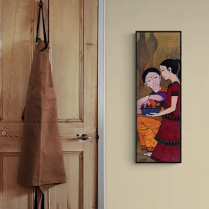 In-situ view of Rahul Mhetre's 'Satisfaction (A Bond of Connection)' painting in a room