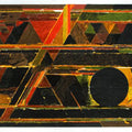 Abstract serigraphs painting titled 'Satpura', 30x54 inches, by artist S. H. Raza on Paper