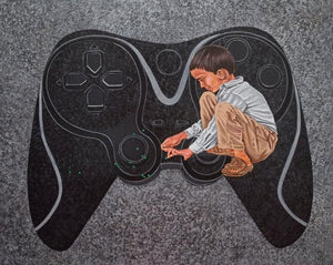 Save Traditional Game 3 by Pooja Kumawat, Original Acrylic Figurative Painting on Canvas, Medium Horizontal Wall Art