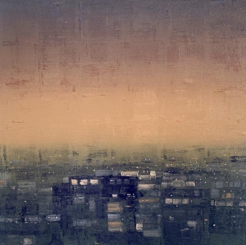 Abstract oil painting titled 'Scapes Series 4', 30x30 inches, by artist Harshit Bondre on Canvas