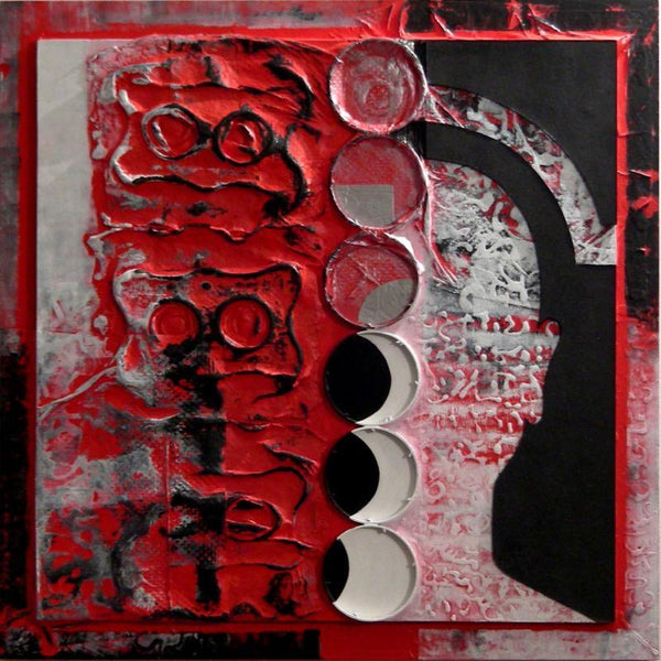 Scarlet Tides Duality Of Grey I by Vivek Rao | ArtZolo.com