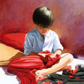 Figurative oil painting titled 'Scarves', 32x39 inches, by artist Jose Higuera on Canvas