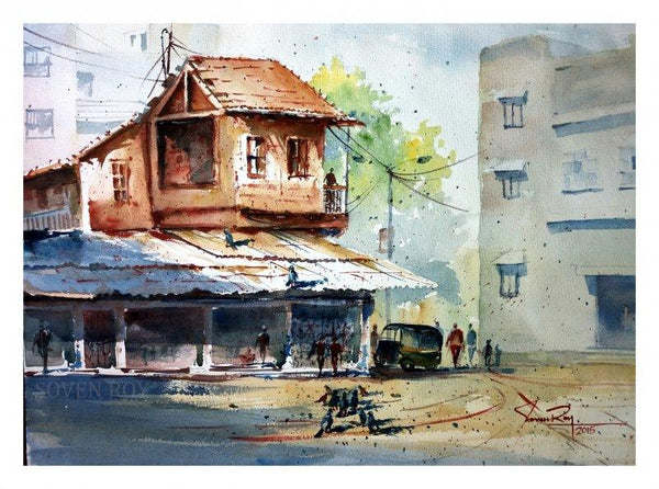 Scene From Pune City Painting by Soven Roy | ArtZolo.com