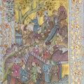 Figurative mughal traditional art titled 'Scene Of Mughal Court 1', 9x7 inches, by artist Unknown on Silk