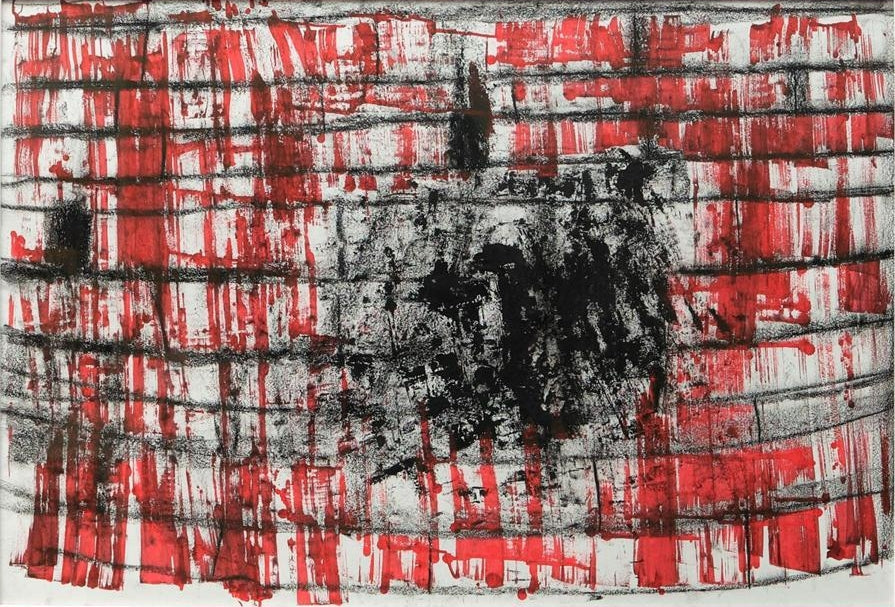 School Days' contemporary mixed-media painting by artist Shahfahad Raja, 30x44 inch, on french paper