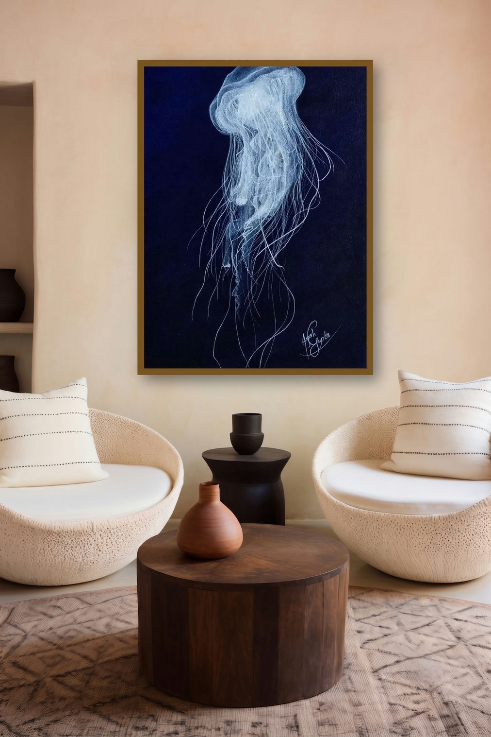 Sea Medusa (Jellyfish) by artist Ayush Gupta displayed in a Contemporary gallery