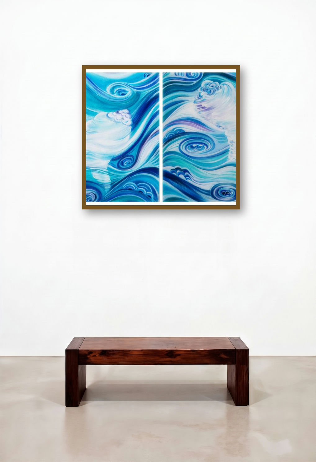 Sea Shells (Dualities of Existence) by artist Manju Lamba displayed in a Classic Executive Office