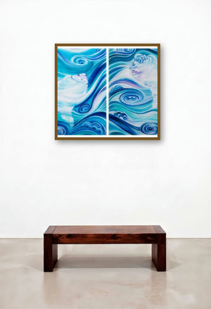 Sea Shells (Dualities of Existence) by artist Manju Lamba displayed in a Classic Executive Office